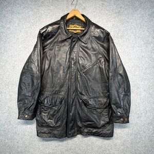 Vintage G-III Leather Bomber Jacket A-2 Global Identity Full Zip Black Size XL